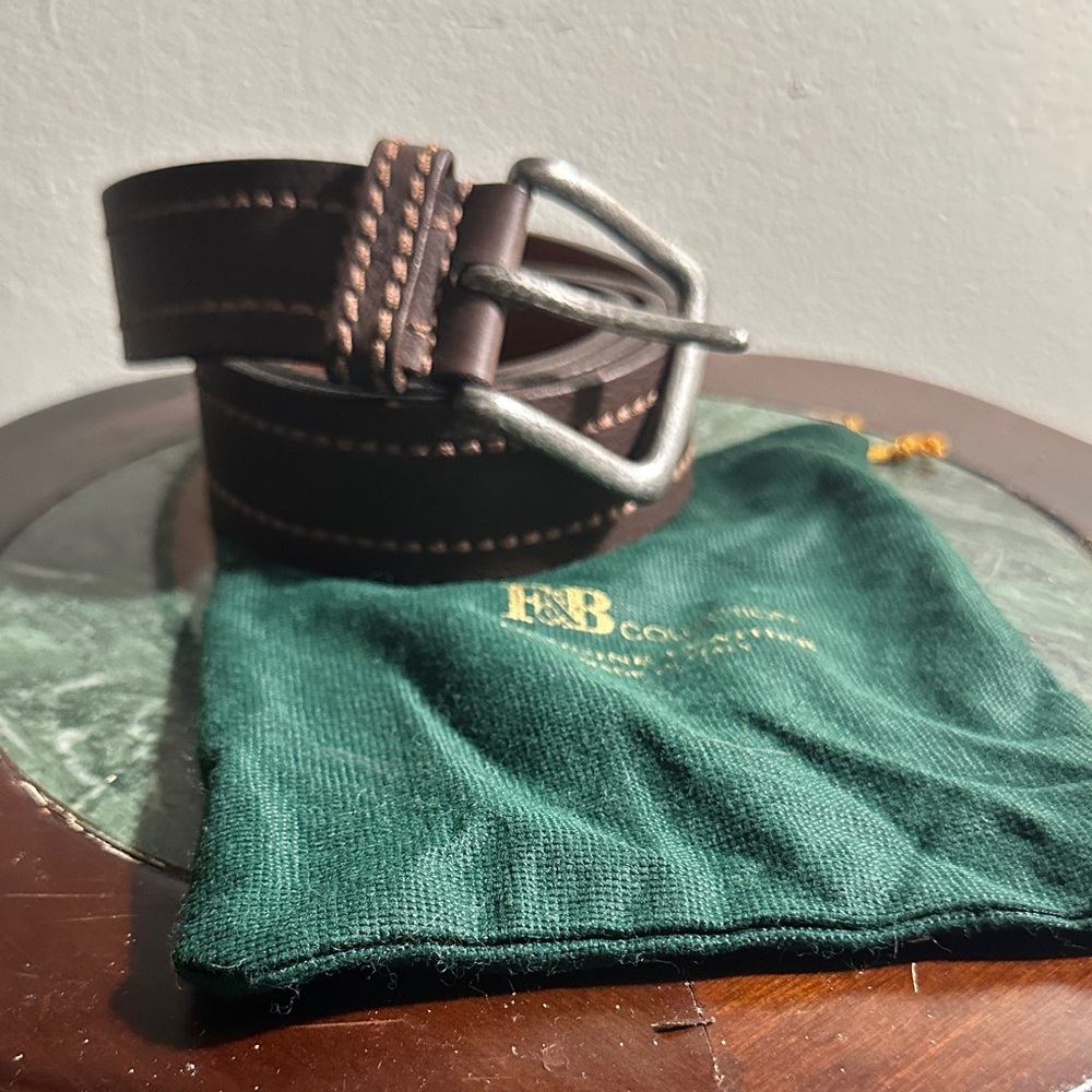 F&B Collection Brown Italian Leather Belt